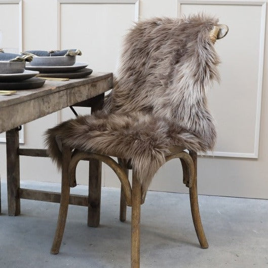 Mocca Faux Fur Chair Cover Daisy Daze Homeware