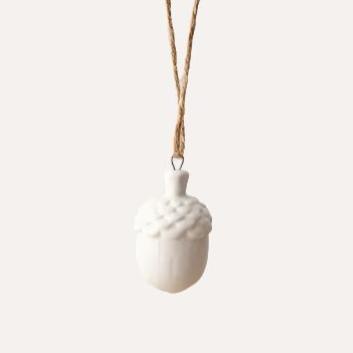 White Ceramic Hanging Acorn