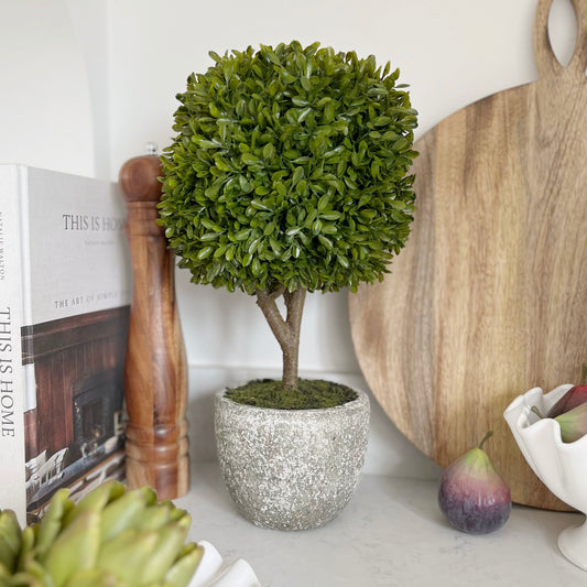 Faux Boxwood Ball In Pot