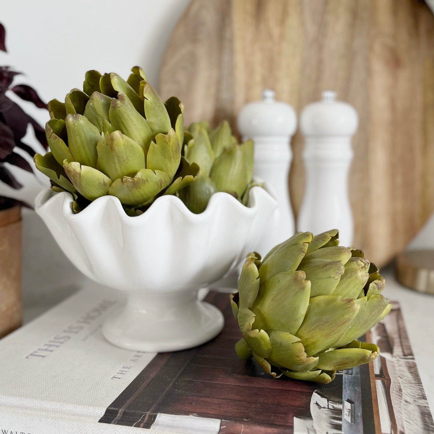 Faux Green Artichoke Head