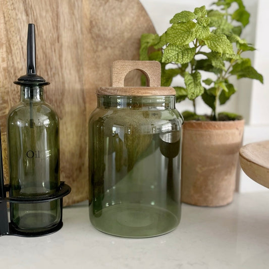 Green Glass Jar