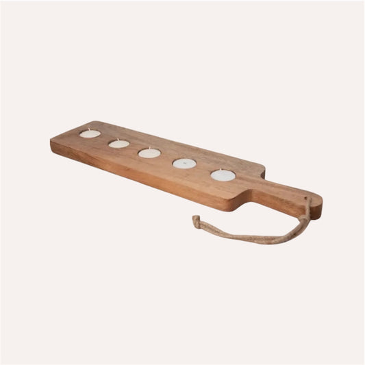 Wooden Board Tea Light Holder